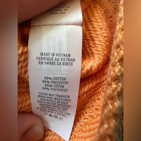 Aerie Orange Cropped Beach Party Zip up hoodie, size large, oversized, BNWT - Picture 11 of 11